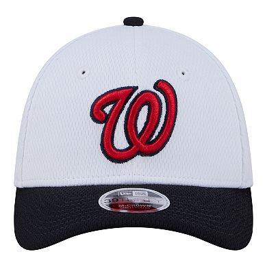 Youth New Era White/Red Washington Nationals Baseball 39THIRTY M-Crown Flex Hat