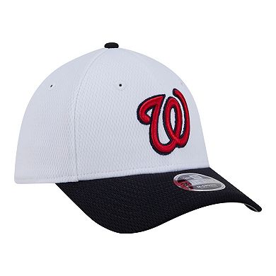 Youth New Era White/Red Washington Nationals Baseball 39THIRTY M-Crown Flex Hat