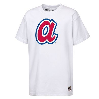 Youth Mitchell & Ness White Atlanta Braves Cooperstown Concession T-Shirt
