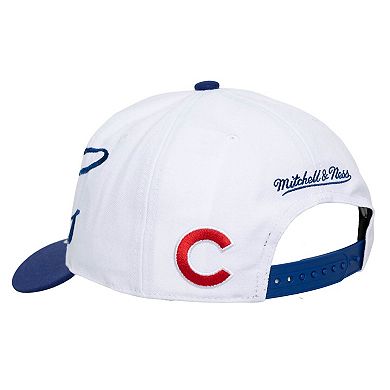 Unisex Mitchell & Ness White/Royal Chicago Cubs XL Script Pro Crown Adjustable Hat
