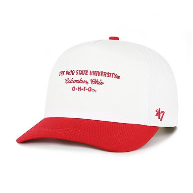 Men's '47 White Ohio State Buckeyes Contemporary Basics Two-Tone Hitch Adjustable Hat