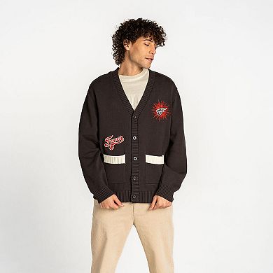 Unisex The Wild Collective Anthracite Indiana Fever Oversized Button-Up Jacquard Cardigan