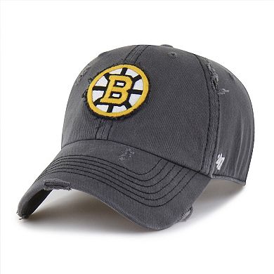 Men's '47 Charcoal Boston Bruins Weathered Clean Up Adjustable Hat