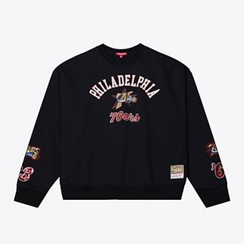 Women's Mitchell & Ness Black Philadelphia 76ers Premium Fleece Sweatshirt