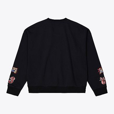 Women's Mitchell & Ness Black Philadelphia 76ers Premium Fleece Sweatshirt