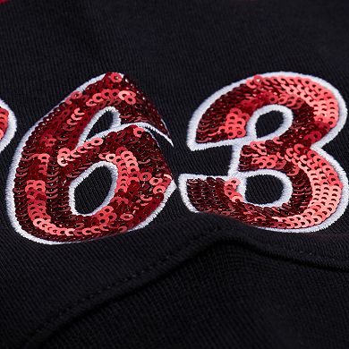 Women's Mitchell & Ness Black Philadelphia 76ers Premium Fleece Sweatshirt