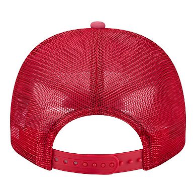 Men's New Era Red Philadelphia Phillies Worn A-Frame 9FIFTY Trucker Snapback Hat