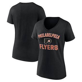 Women's Logo Athletic Black Philadelphia Flyers Arch Victory V-Neck T-Shirt