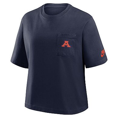 Women's Nike Navy Auburn Tigers Legacy Pocket Boxy T-Shirt
