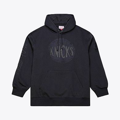 Men's Mitchell & Ness Black New York Knicks Phantom Fleece Hoodie
