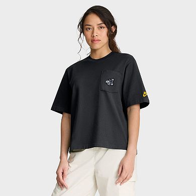 Women's Nike Black Iowa Hawkeyes Legacy Pocket Boxy T-Shirt