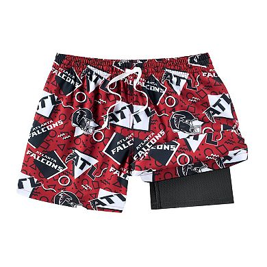 Men's Chubbies Red Atlanta Falcons Game Day Fit Classic Lined Swim Trunks