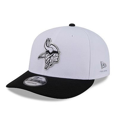 Men's New Era White/Black Minnesota Vikings 2026 NFL Draft Pre-Curved 9FIFTY Snapback Hat