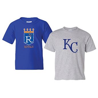 Youth Soft as a Grape Royal/Gray Kansas City Royals Cooperstown 2-Pack T-Shirt Set