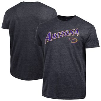 Men's Champion Black Arizona Diamondbacks Cooperstown Wordmark Lockup Tri-Blend T-Shirt