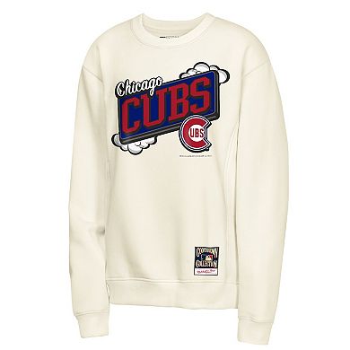 Youth Mitchell & Ness Natural Chicago Cubs Retro Billboard Sweatshirt