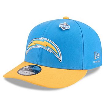 Youth New Era Powder Blue/Gold Los Angeles Chargers 2026 NFL Draft Pre-Curved 9FIFTY Snapback Hat