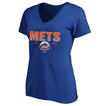 Women's Profile Royal New York Mets Plus Size Wordmark V-Neck T-Shirt