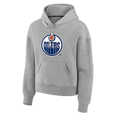 Women's Fanatics Heather Gray Edmonton Oilers Essential Hoodie