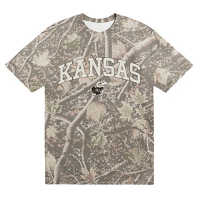 Men's Uscape Apparel Camo Kansas Jayhawks Back Bay Heavyweight T-Shirt