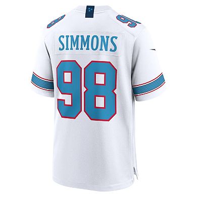 Men's Nike Jeffery Simmons White Tennessee Titans Game Jersey
