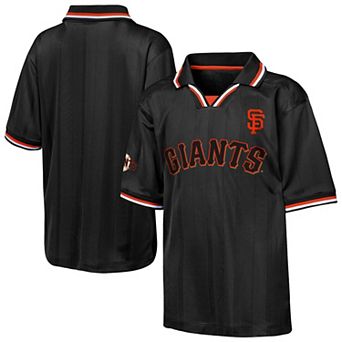 Youth Outerstuff Black San Francisco Giants Y2 Tech Stadium Fashion Collar T-Shirt