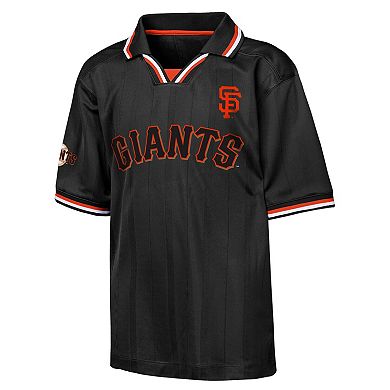 Youth Outerstuff Black San Francisco Giants Y2 Tech Stadium Fashion Collar T-Shirt