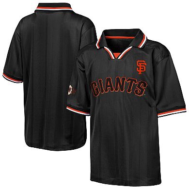 Youth Outerstuff Black San Francisco Giants Y2 Tech Stadium Fashion Collar T-Shirt