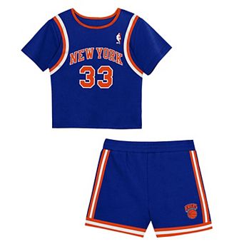 Toddler Mitchell & Ness Patrick Ewing Blue New York Knicks 2 pc Play by Place T-Shirt & Shorts Set
