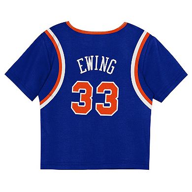 Toddler Mitchell & Ness Patrick Ewing Blue New York Knicks 2-Piece Play by Place T-Shirt & Shorts Set