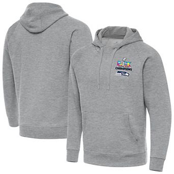 Men's Antigua Heather Gray Seattle Seahawks Super Bowl LX Champions Victory Hoodie