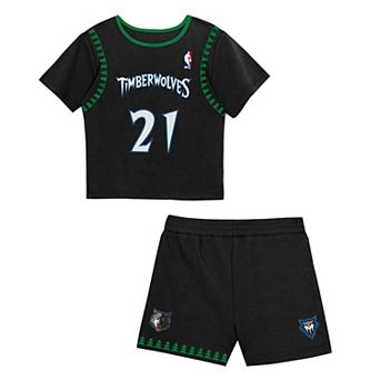 Toddler Mitchell & Ness Kevin Garnett Black Minnesota Timberwolves 2 pc Play by Place T-Shirt & Shorts Set