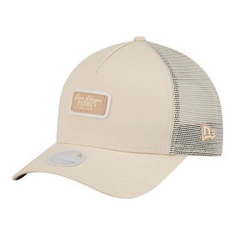 Women's New Era Light Beige San Diego Padres Tonal Patch 9FORTY M-Crown A-Frame Trucker Adjustable Hat