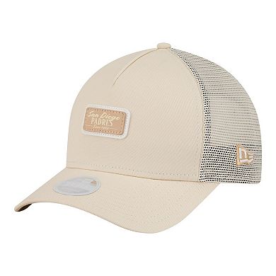 Women's New Era Light Beige San Diego Padres Tonal Patch 9FORTY M-Crown A-Frame Trucker Adjustable Hat