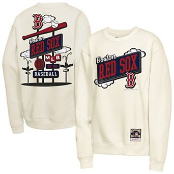 Youth Mitchell & Ness Natural Boston Red Sox Retro Billboard Sweatshirt