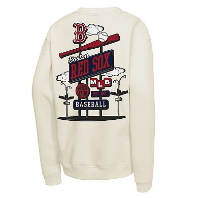 Youth Mitchell & Ness Natural Boston Red Sox Retro Billboard Sweatshirt