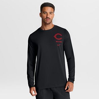 Men's Nike Black Cincinnati Reds 2-Hit Legend Dri-FIT Long Sleeve T-Shirt