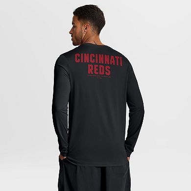 Men's Nike Black Cincinnati Reds 2-Hit Legend Dri-FIT Long Sleeve T-Shirt