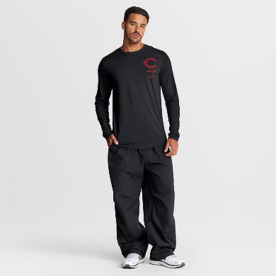 Men's Nike Black Cincinnati Reds 2-Hit Legend Dri-FIT Long Sleeve T-Shirt