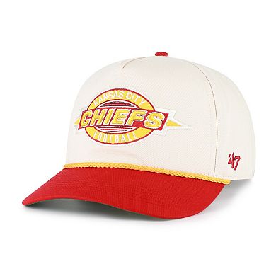 Men's '47 Natural Kansas City Chiefs Frame Out Two Tone Hitch Adjustable Hat