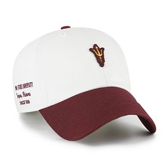 Men's '47 White/Maroon Arizona State Sun Devils Contemporary Basics Two Tone Clean Up Adjustable Hat