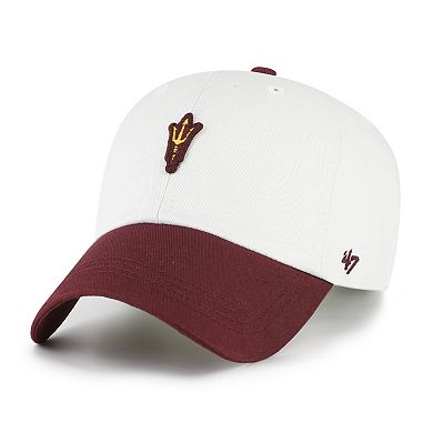 Men's '47 White/Maroon Arizona State Sun Devils Contemporary Basics Two Tone Clean Up Adjustable Hat