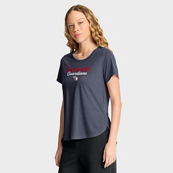 Women's Nike Heather Navy Cleveland Guardians Arched Tri-Blend T-Shirt