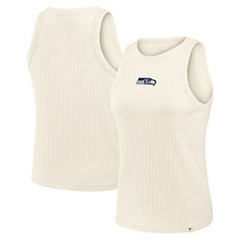 Women's Fanatics Cream Seattle Seahawks Star Play Tri-Blend Ribbed Tank Top