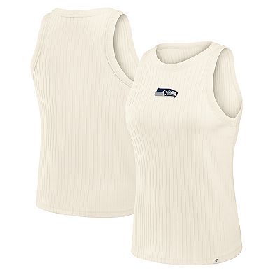 Women's Fanatics Cream Seattle Seahawks Star Play Tri-Blend Ribbed Tank Top