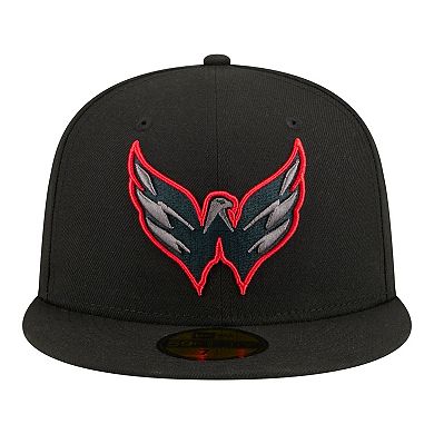 Men's New Era Black Washington Capitals Color Pop 59FIFTY Fitted Hat