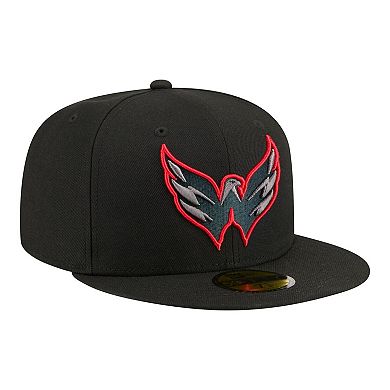 Men's New Era Black Washington Capitals Color Pop 59FIFTY Fitted Hat