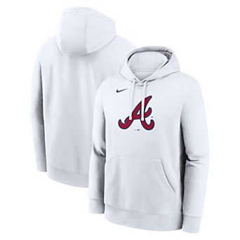 Men's Nike White Atlanta Braves Logo Club Hoodie