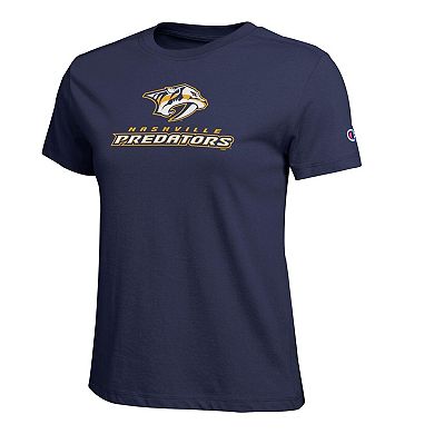 Women's Champion Navy Nashville Predators Wordmark Lockup T-Shirt