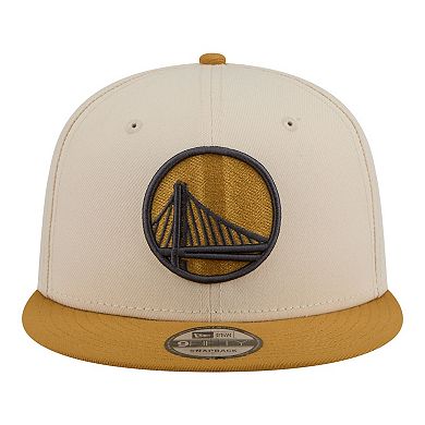 Men's New Era Cream/Tan Golden State Warriors Two-Tone Color Pack 9FIFTY Snapback Hat